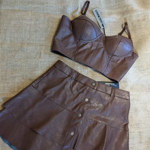 Haute Monde faux leather Skirt and Top